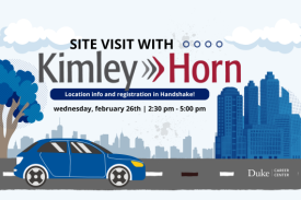 Site visit with Kimley Horn. Location and information in Handshake.